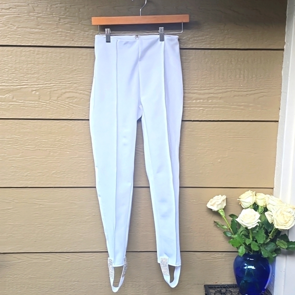 Carli Bybel x Missguided bandage diamante trim stirrup legging white 6